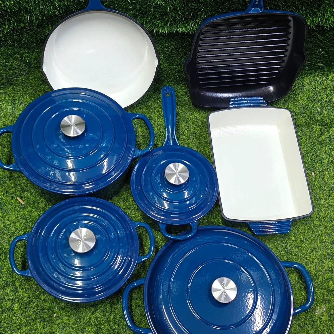 Original Heavy Duty Enamel Cast Iron 11-Piece Cookware Set – S JADE Premium Collection cook waresets Cookware Sets