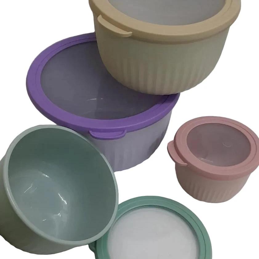 4-in-1 Stackable Salad Bowls – BPA-Free Plastic Set with Silicone Lids food storage containers Food Storage Containers