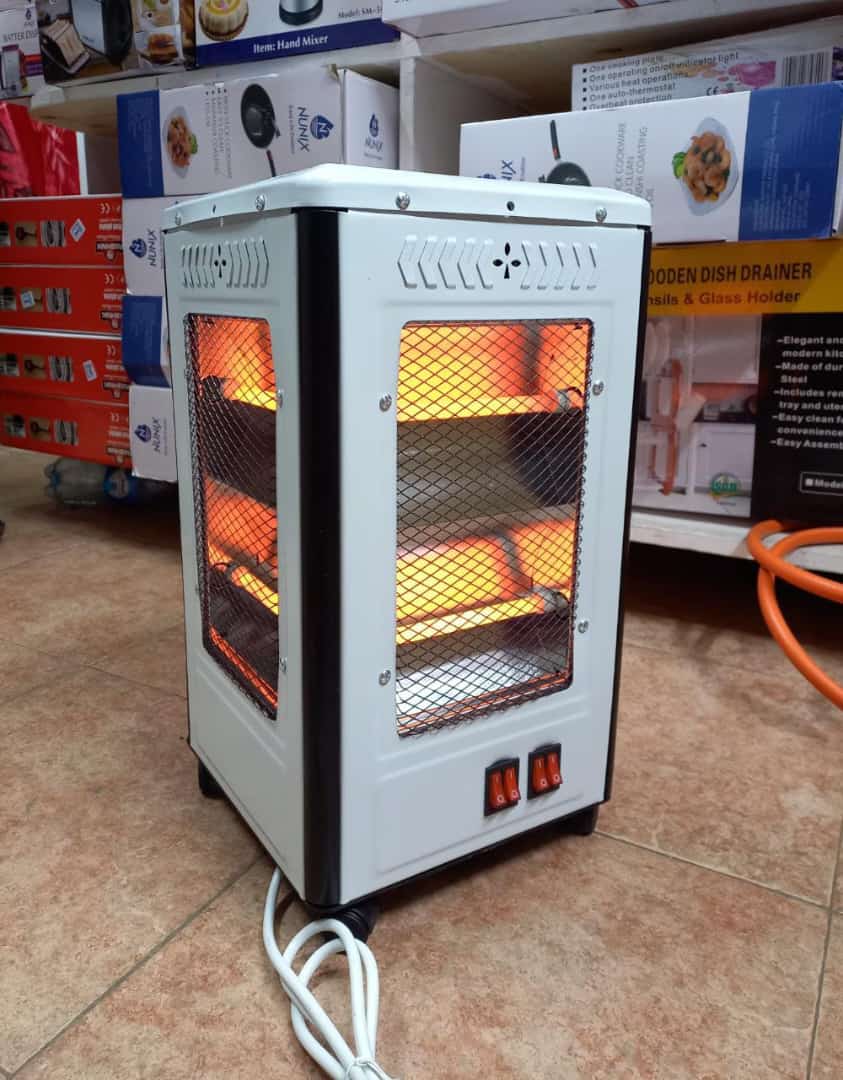4-Sided Room Heater – Multi-Side Quartz Heater with Wheels and Cooking Plate