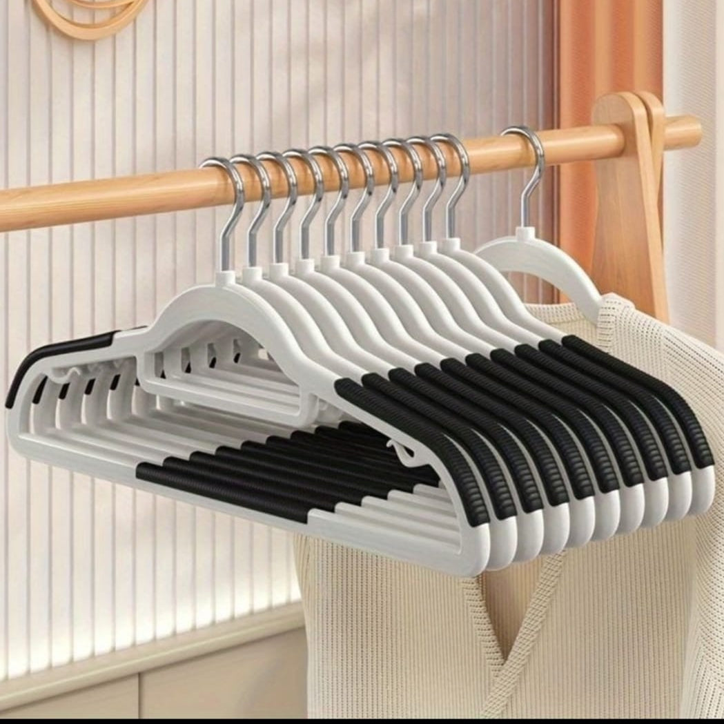 10-Piece ABS Hanger Set with Antislip Design for Sturdy Closet Organization