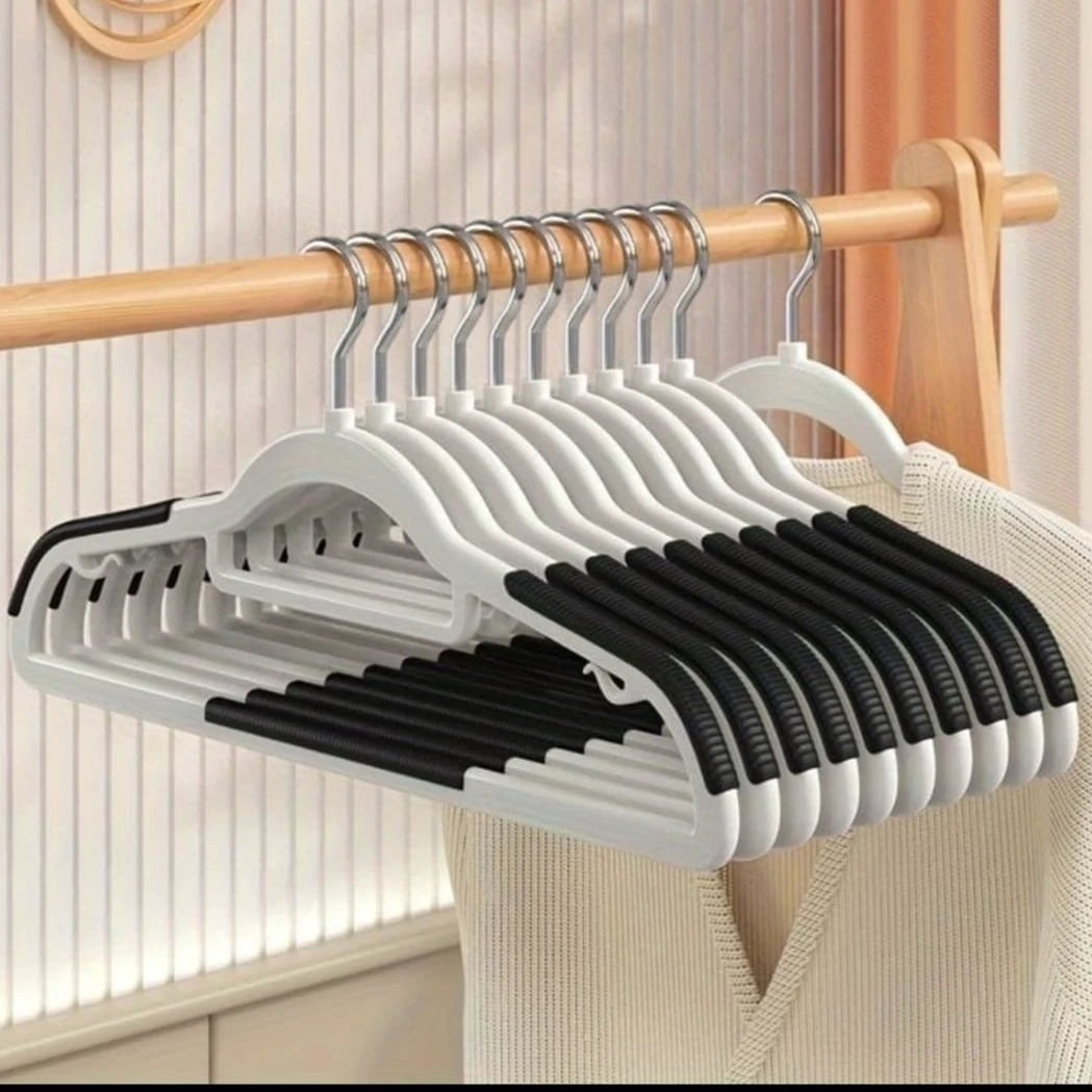 10-Piece ABS Hanger Set with Antislip Design for Sturdy Closet Organization Hangers & Hooks Hangers