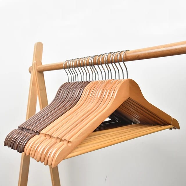 10 Piece Wooden Hangers Set Durable and Elegant