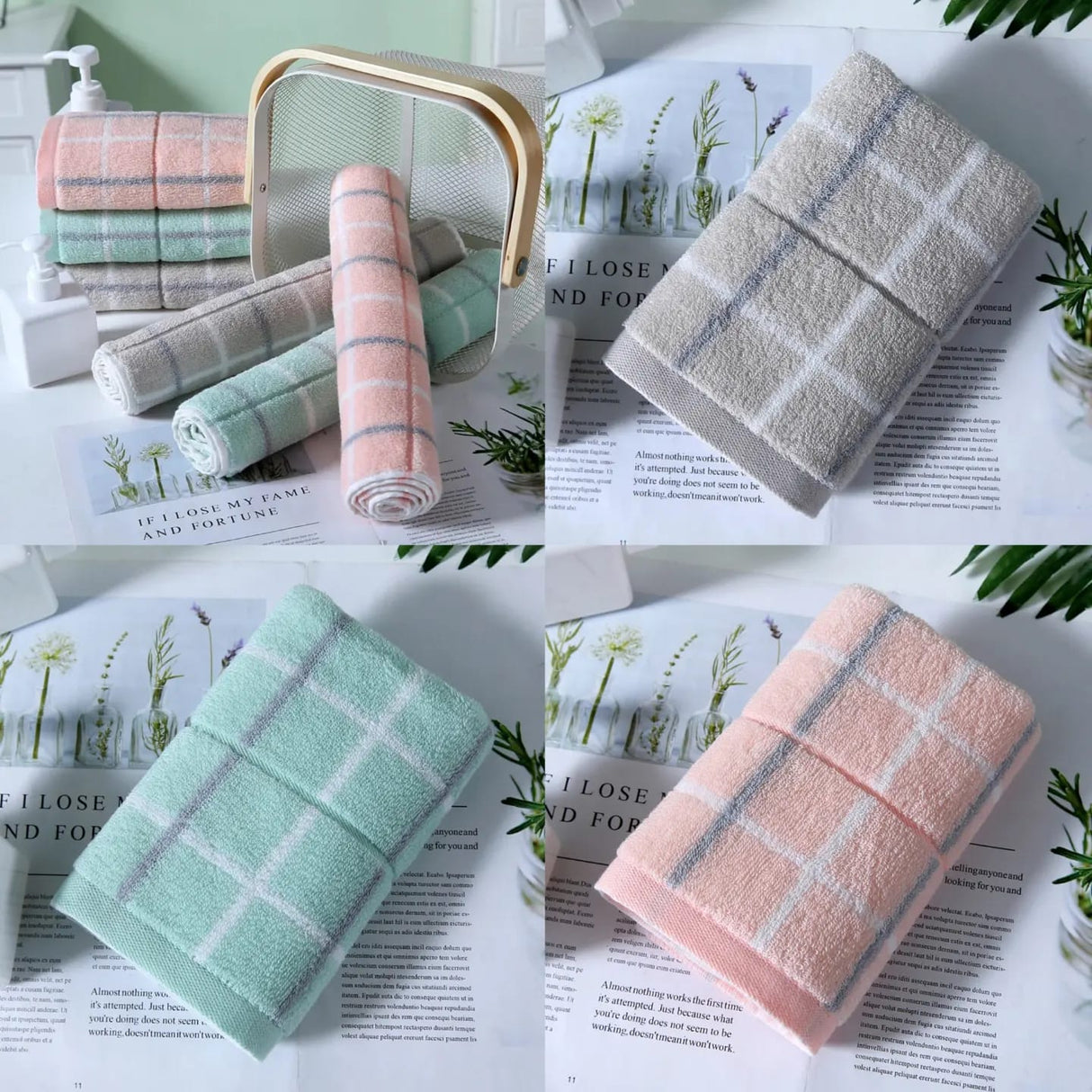 100% Cotton, Turkish Luxury Soft Towels 2pcs | Wash Cloths & Hand towels | 35cm x 76cm | Multiple Colors