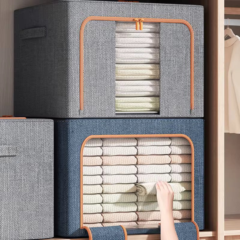 100L Foldable Zipped Closet Organizer – Large Capacity Storage Box