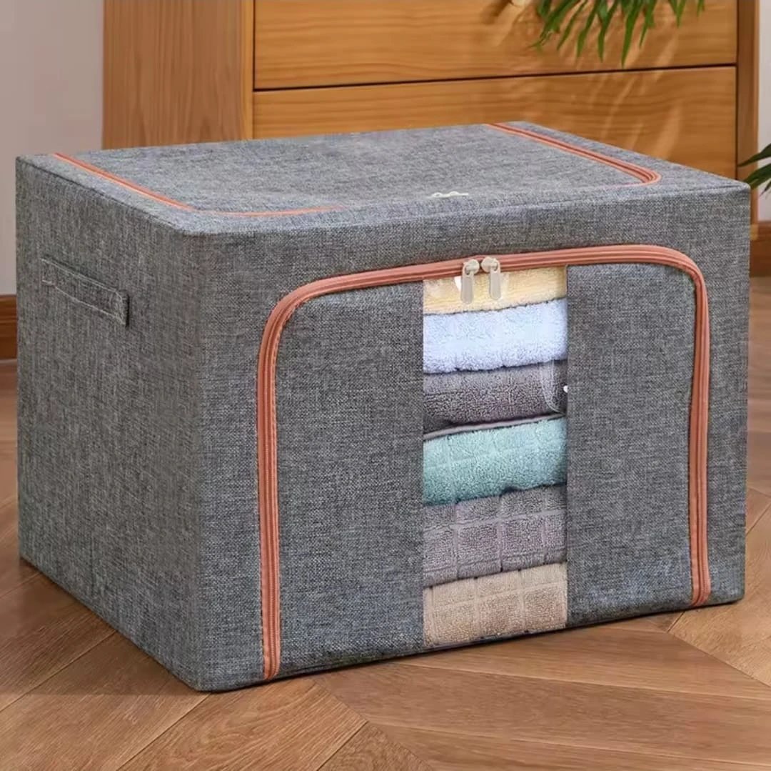 100L Zipped Storage Box Wardrobe Organizer with Transparent Window Storage and Organization Storage & Organization