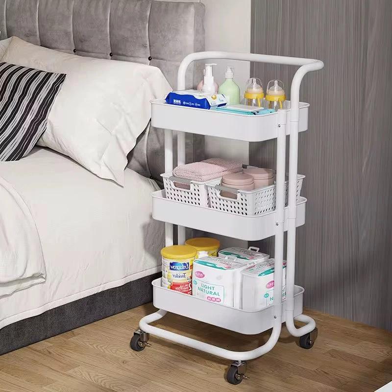 Multi-Functional Metallic Storage Trolley – 3 Tier Carts & Islands