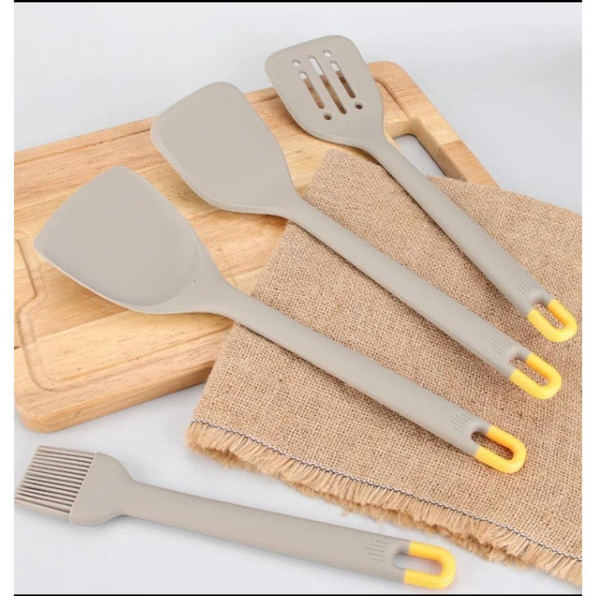 11pcs Heavy Duty Silicone Cooking and Serving Spoon Set with TPR Handles