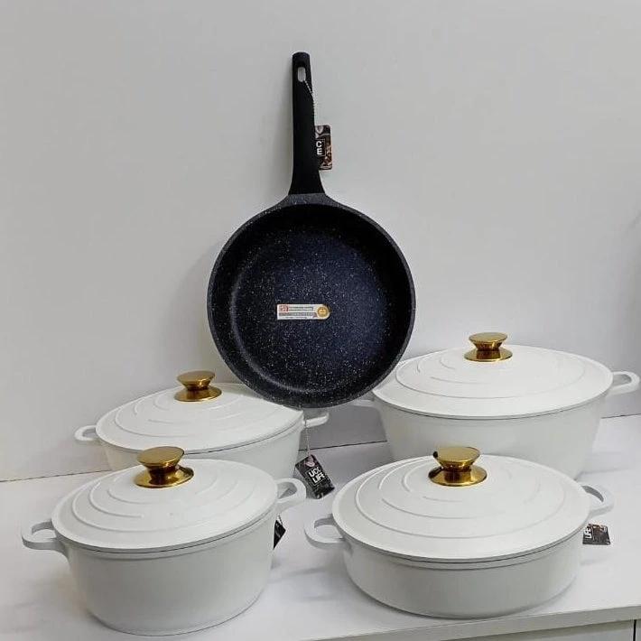 11pcs UCC Life Non-Stick Cookware Set White Cookware Sets