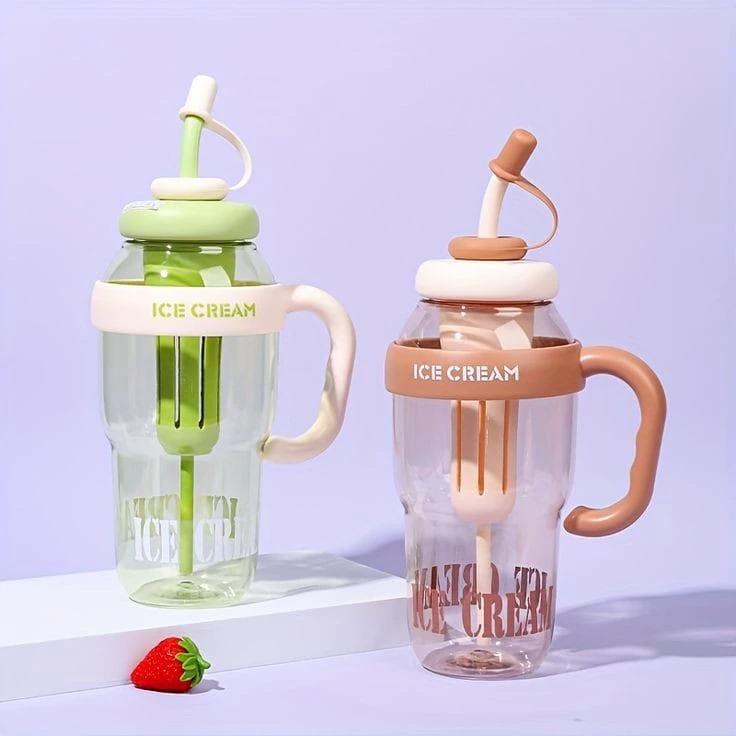 1200ml Cute Water Bottle with Straw for Milk, Juice, Tea, Coffee, and Beverages Drinkware Water Bottles