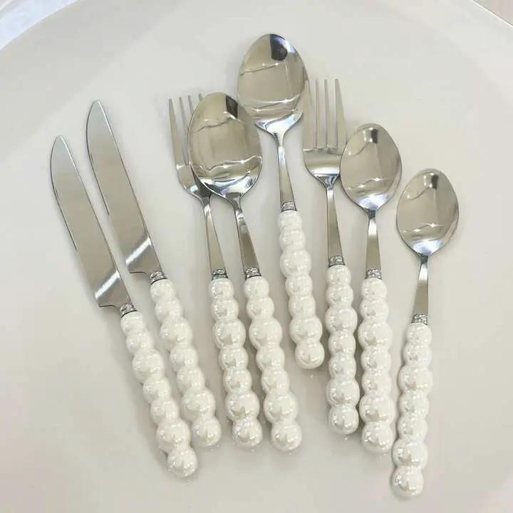 Pear Bubble Handle Cutlery Set Kitchen & Dining Flatware Sets