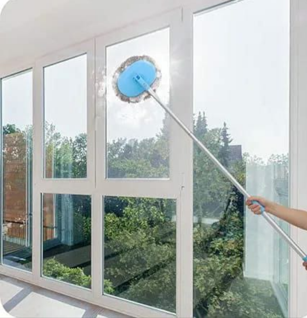 180° Rotatable Oval Head Cleaning Mop Wet & Dry Long Handle Kit for Car and Home Use