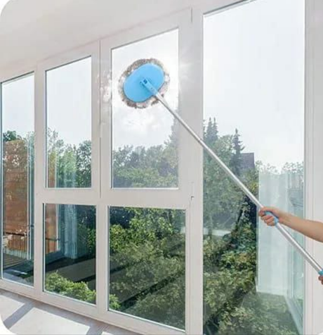 180° Rotatable Oval Head Cleaning Mop Wet & Dry Long Handle Kit for Car and Home Use