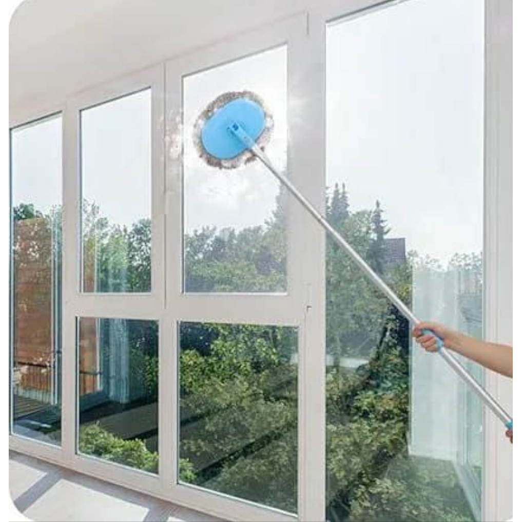 180° Rotatable Oval Head Cleaning Mop Wet & Dry Long Handle Kit for Car and Home Use