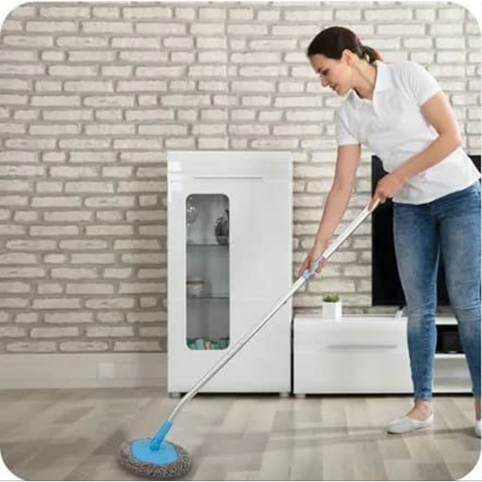 180° Rotatable Oval Head Cleaning Mop Wet & Dry Long Handle Kit for Car and Home Use