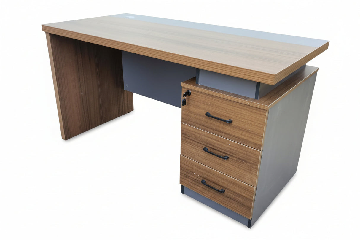 1.2m Modern Office Desk with 3-Drawer Storage Cabinet