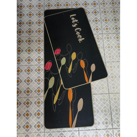 2-Piece Big Size Kitchen Mats Super Antislip Rubber Bottom (45x120cm + 45x80cm)