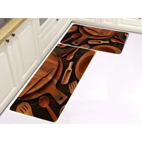 2-Piece Big Size Kitchen Mats Super Antislip Rubber Bottom (45x120cm + 45x80cm)