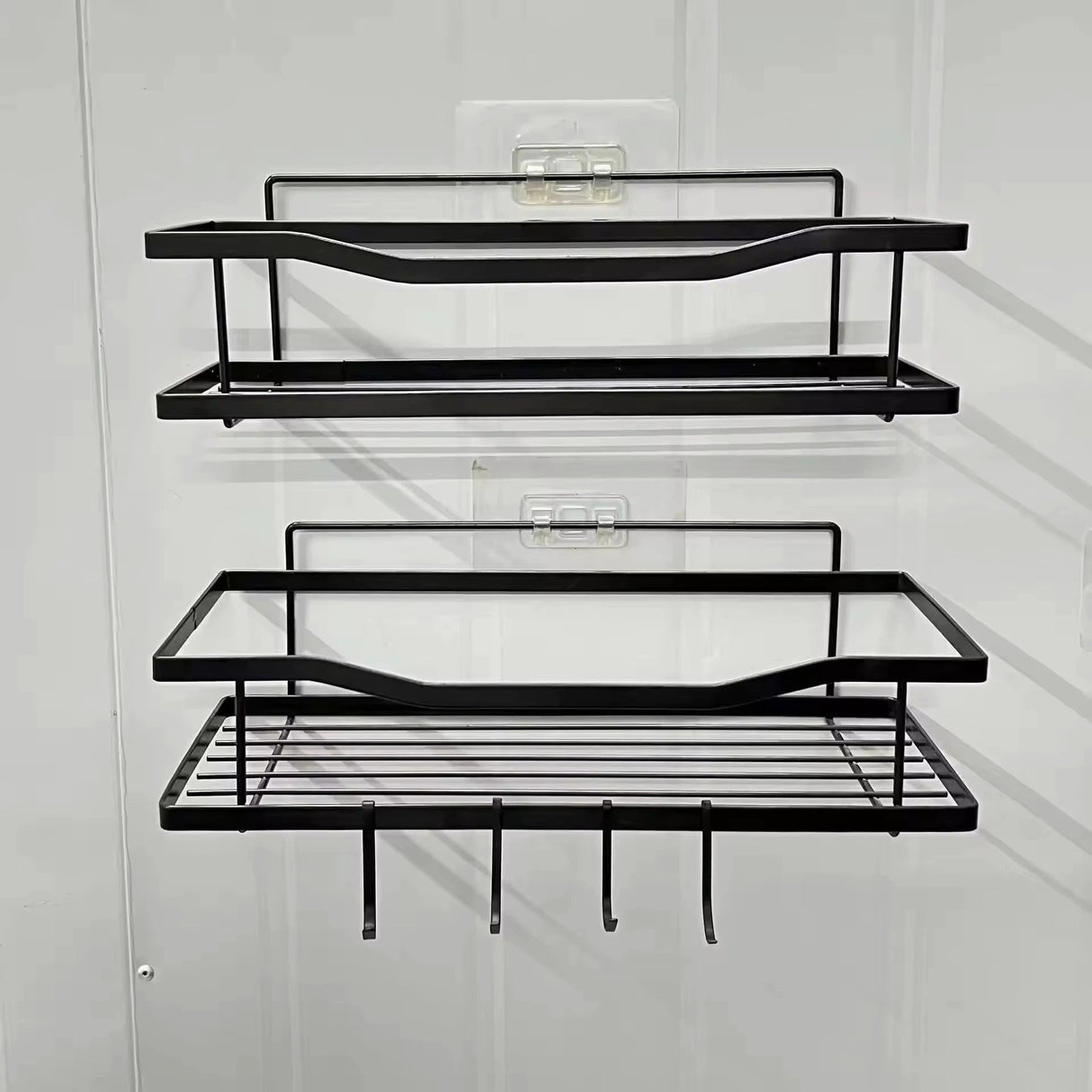 2 Piece Set Shower Caddy & Kitchen Shelf | Rustproof, Adhesive, No Drilling Required | Bathroom & Kitchen Organizer Bathroom Storage Wall-Mounted Caddies
