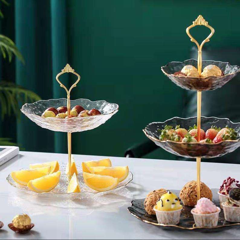 2 Tier Acrylic Snack & Cake Tray Versatile Fruit & Dessert Stand