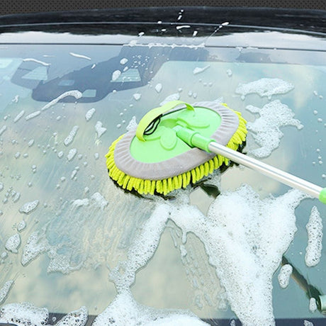 2 in 1 Car Cleaning Brush Versatile Car Wash Mop in Green & Blue