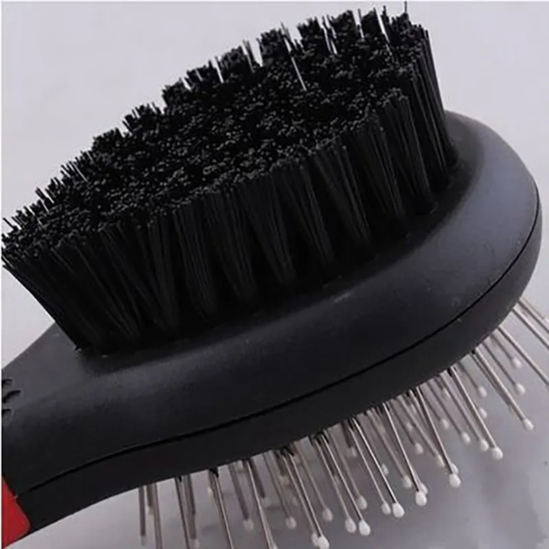 2 in 1 Cat & Dog Grooming Brush Self Cleaning Slicker & Pet Hair Remover for All Breeds