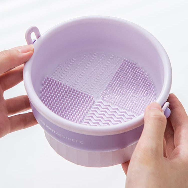 2 in 1 Silicone Makeup Brush Cleaning Bowl with Dryer