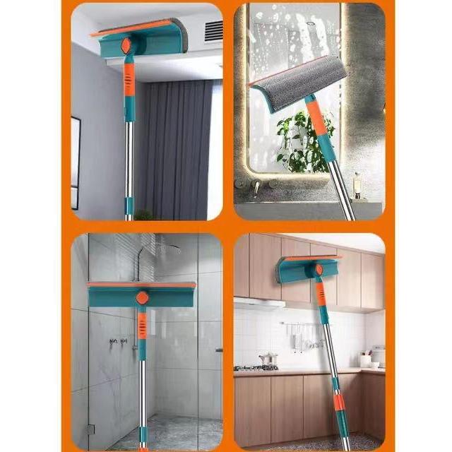 2-in-1 Telescopic Window Cleaner & Wall Mop – Rotatable Head, Extendable to 145cm