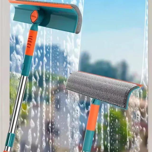 2-in-1 Telescopic Window Cleaner & Wall Mop – Rotatable Head, Extendable to 145cm Window Cleaner Mops
