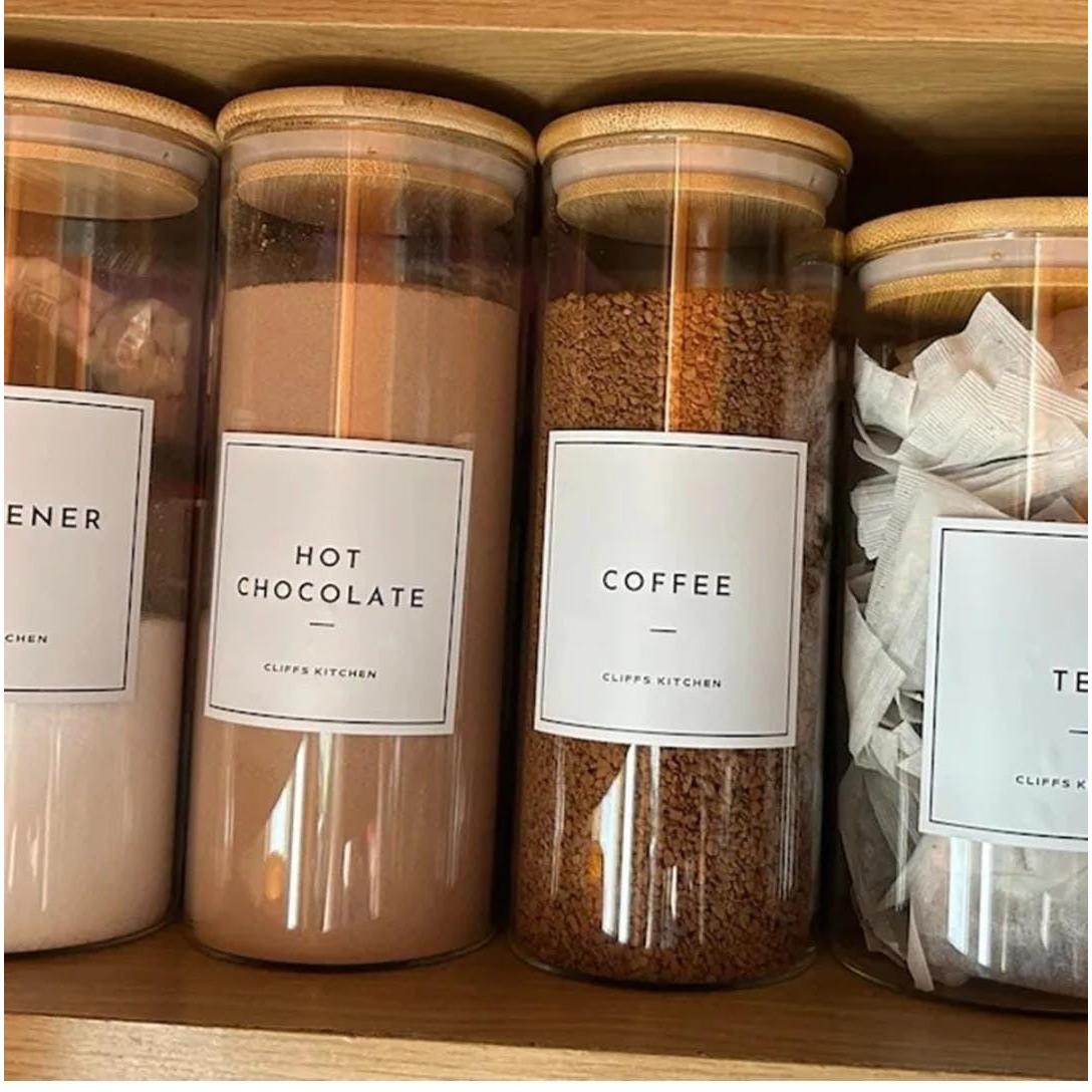 2000ml Glass Spaghetti & Cereal Jar with Airtight Bamboo Lid – Round