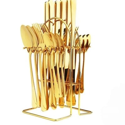 24pcs Gold Cutlery Set – Spoons, Forks and Knives