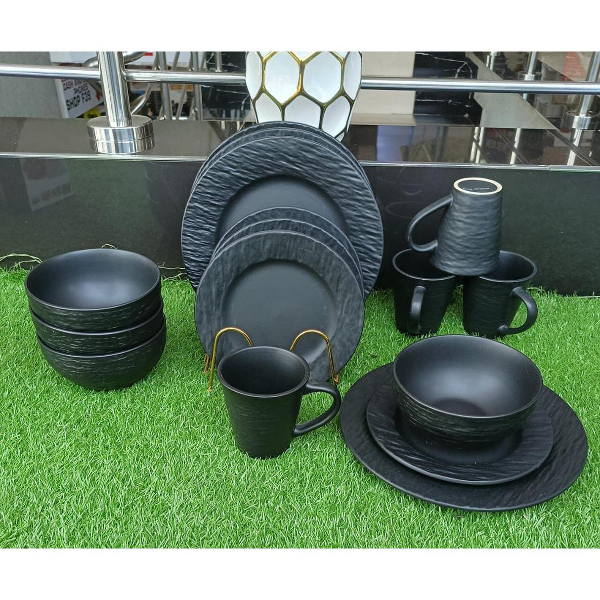 24pcs White Plain Dinner Set – Plates, Bowls, and Mugs