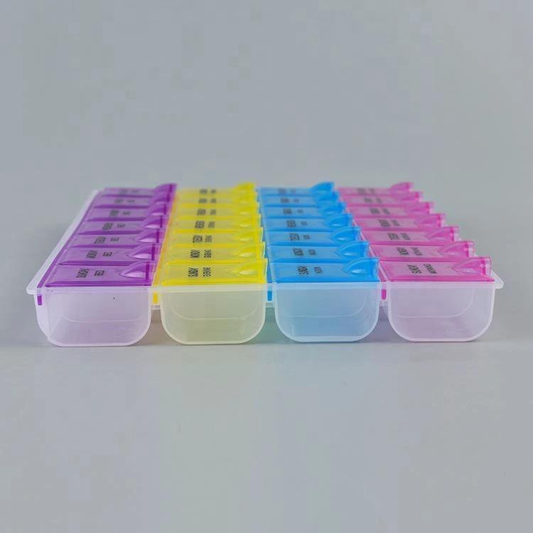 28 Grid Plastic Tablets Organizer Planner | 7 Day Organizer with Snap Lids | Weekly Reminder Health and Wellness Medicine & Drugs