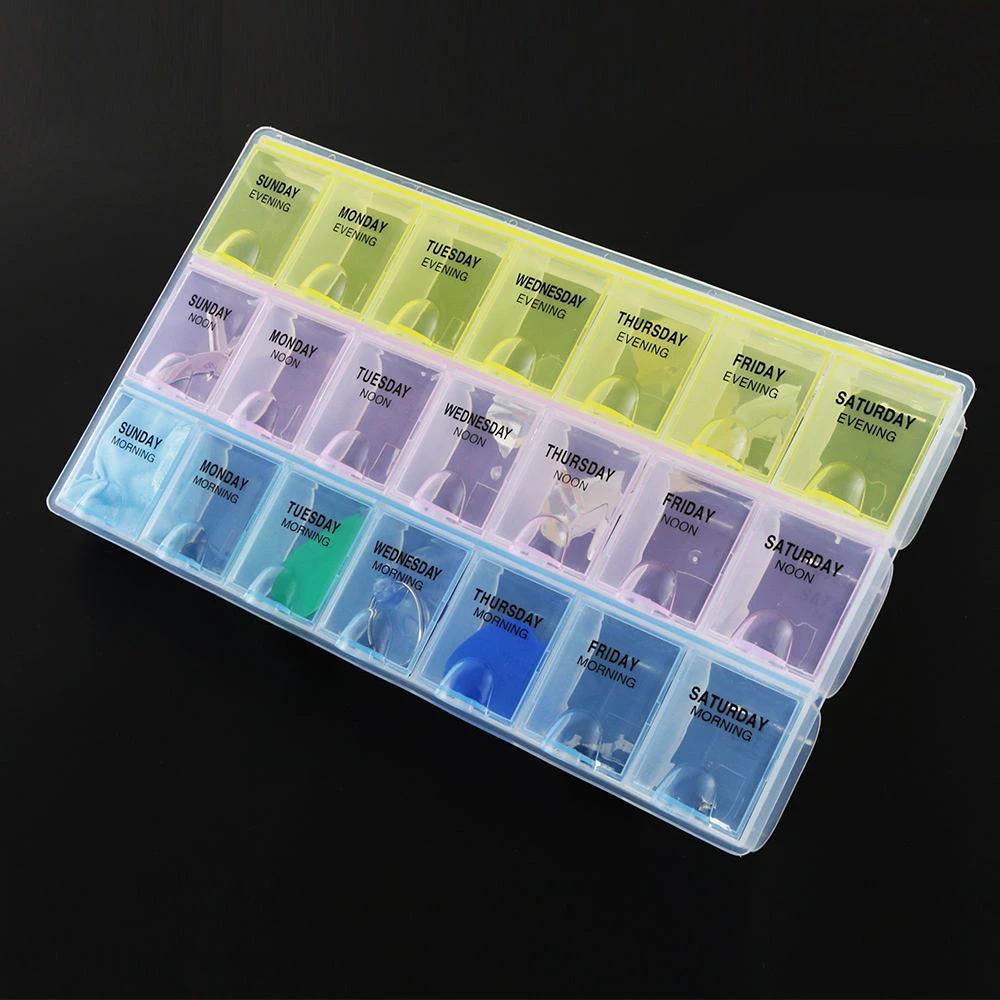 28 Grid Plastic Tablets Organizer Planner | 7 Day Organizer with Snap Lids | Weekly Reminder Health and Wellness Medicine & Drugs