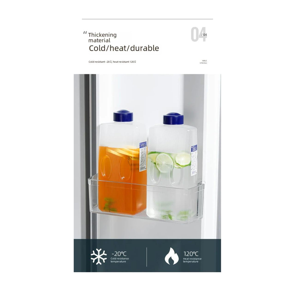 2L High-Temperature Resistant Cold Water Bottle – Thickened Anti-Fall Plastic Juice Container for Fridge with Anti-Flavor Transfer