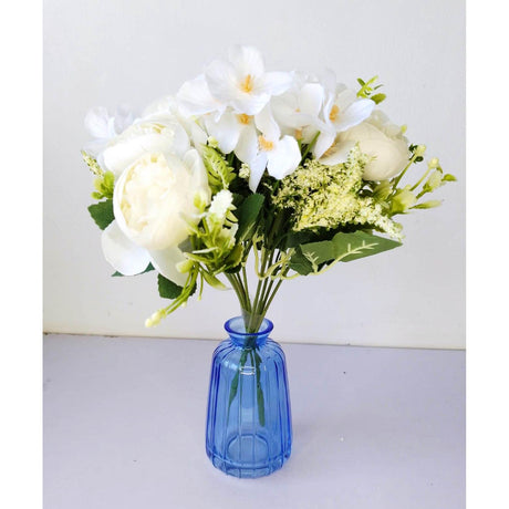 2cm x 11cm Mini Glass Vase | Elegant Blue Glass for Small Floral Arrangements | Home Decor | Events Styling | Office Decor| Dining Room Decor