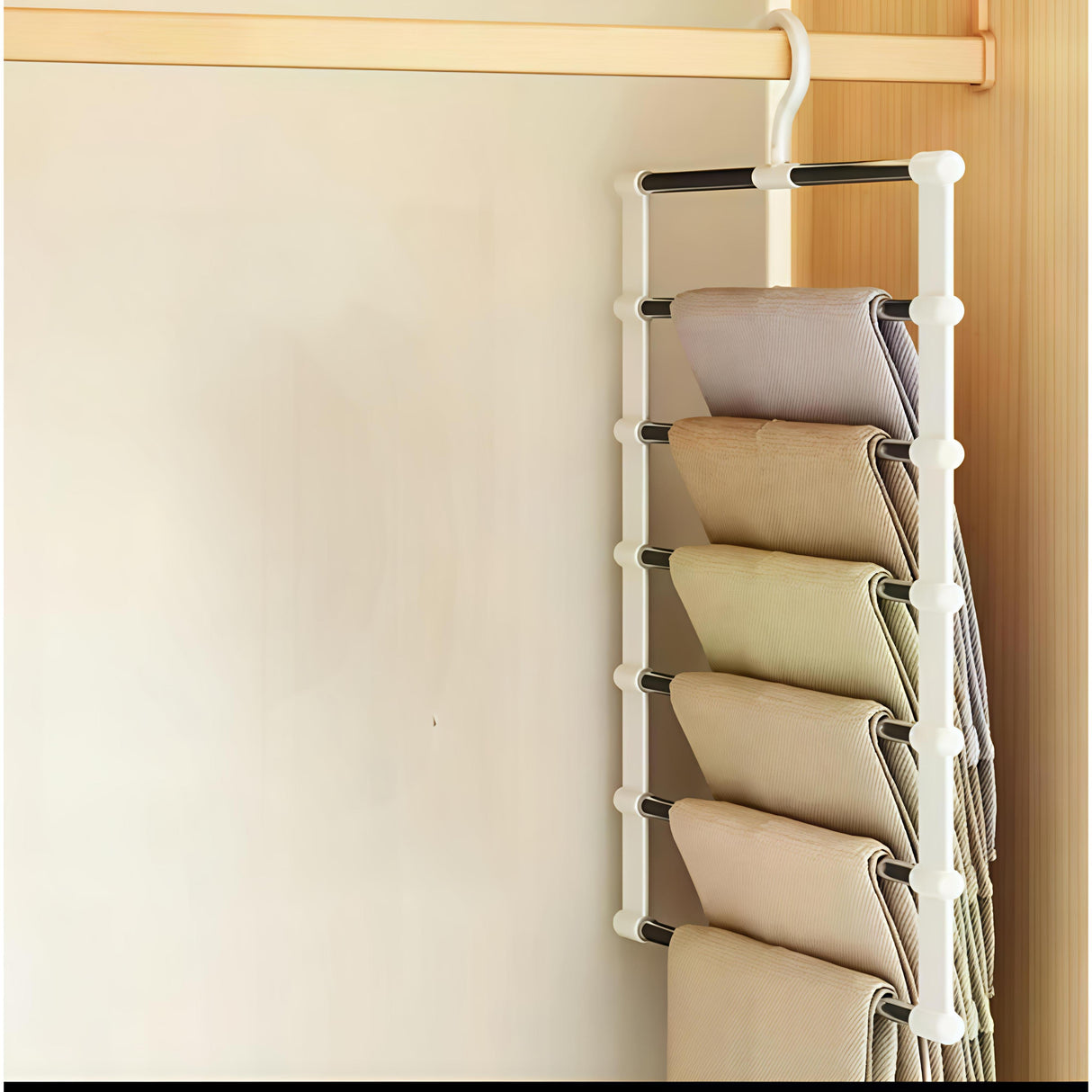 2pcs 6-Layer Multifunctional Clothes Hanger Foldable Space-Saving Design