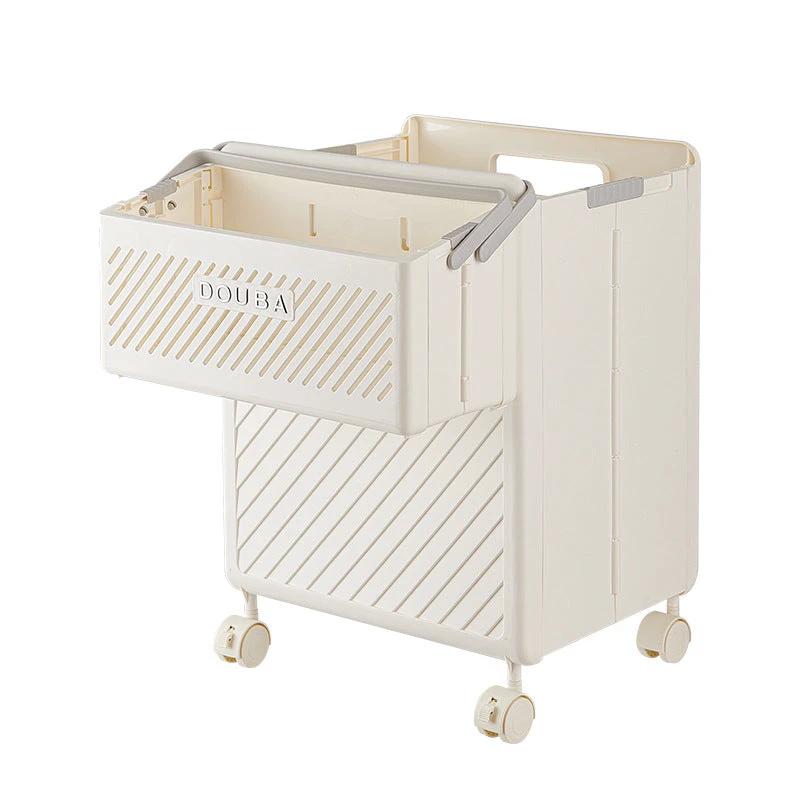 2pcs Foldable Laundry Hamper Basket with Wheels Space Saving & Easy to move Laundry hampers and basket Laundry Baskets