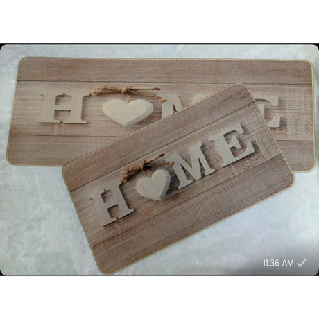 2pcs Rubber Kitchen Mats Set Anti-Slip Waterproof Cushioned