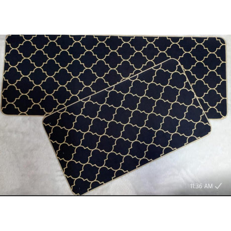 2pcs Rubber Kitchen Mats Set Anti-Slip Waterproof Cushioned