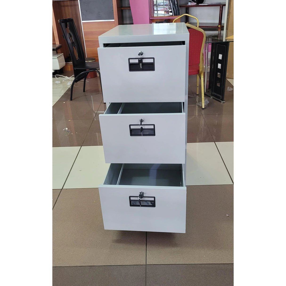 3 Drawer Metal Filing Cabinet with Lock – Office Storage Organizer Office furniture Office Furniture