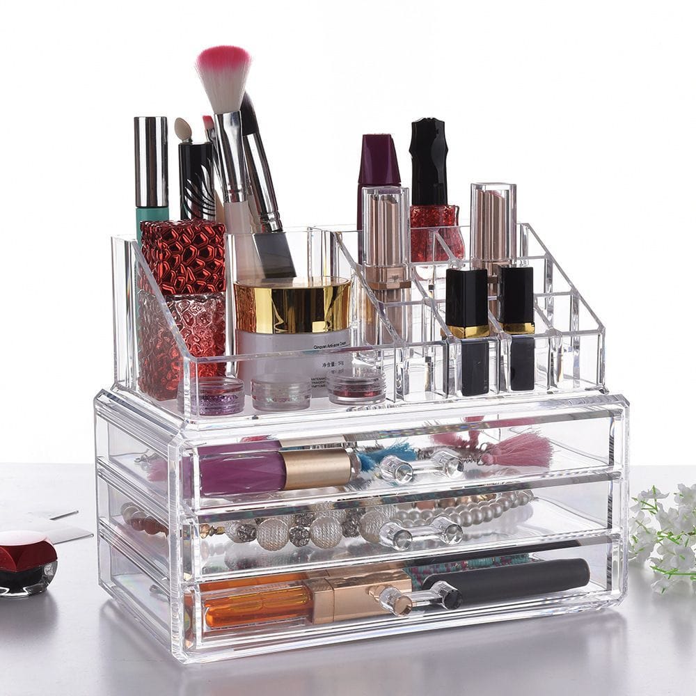 3 Layer Acrylic Transparent Makeup Drawer Organizer