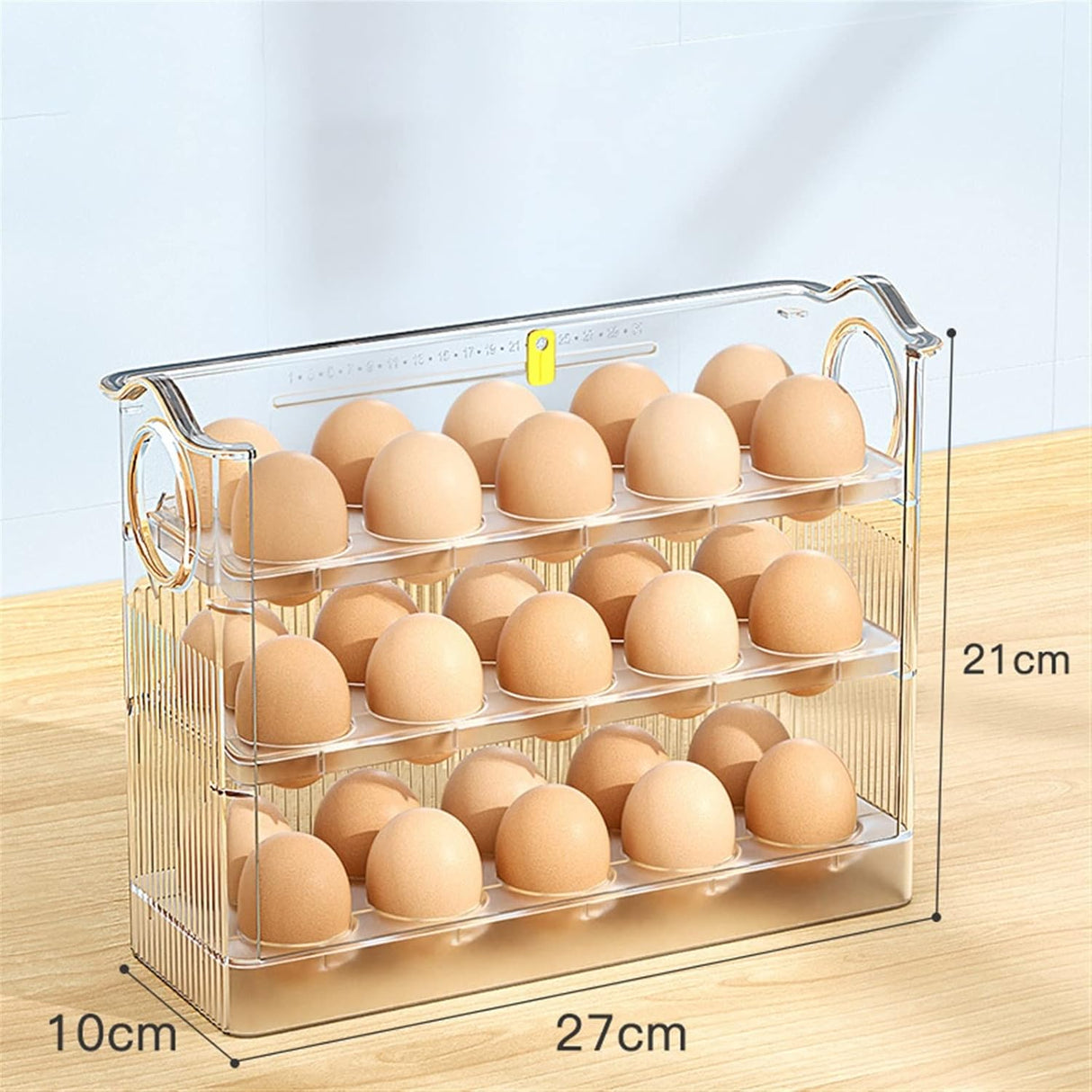 3 Layered High Quality Plastic Transparent Flip Egg Box Storage Organizer