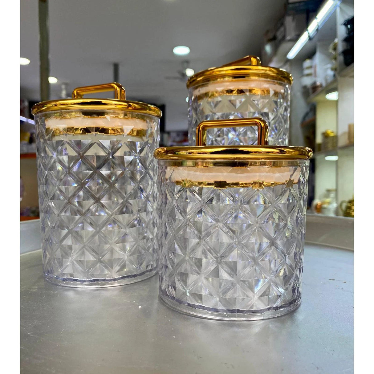 3-Piece Acrylic Storage Tins Food Storage Containers