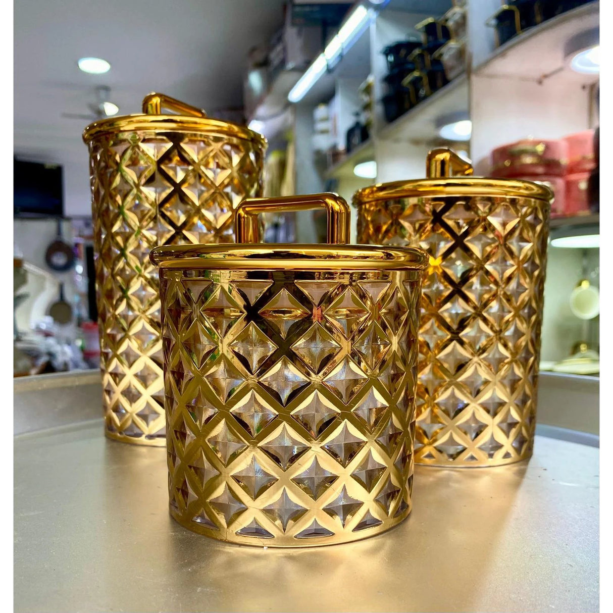 3-Piece Acrylic Storage Tins Food Storage Containers