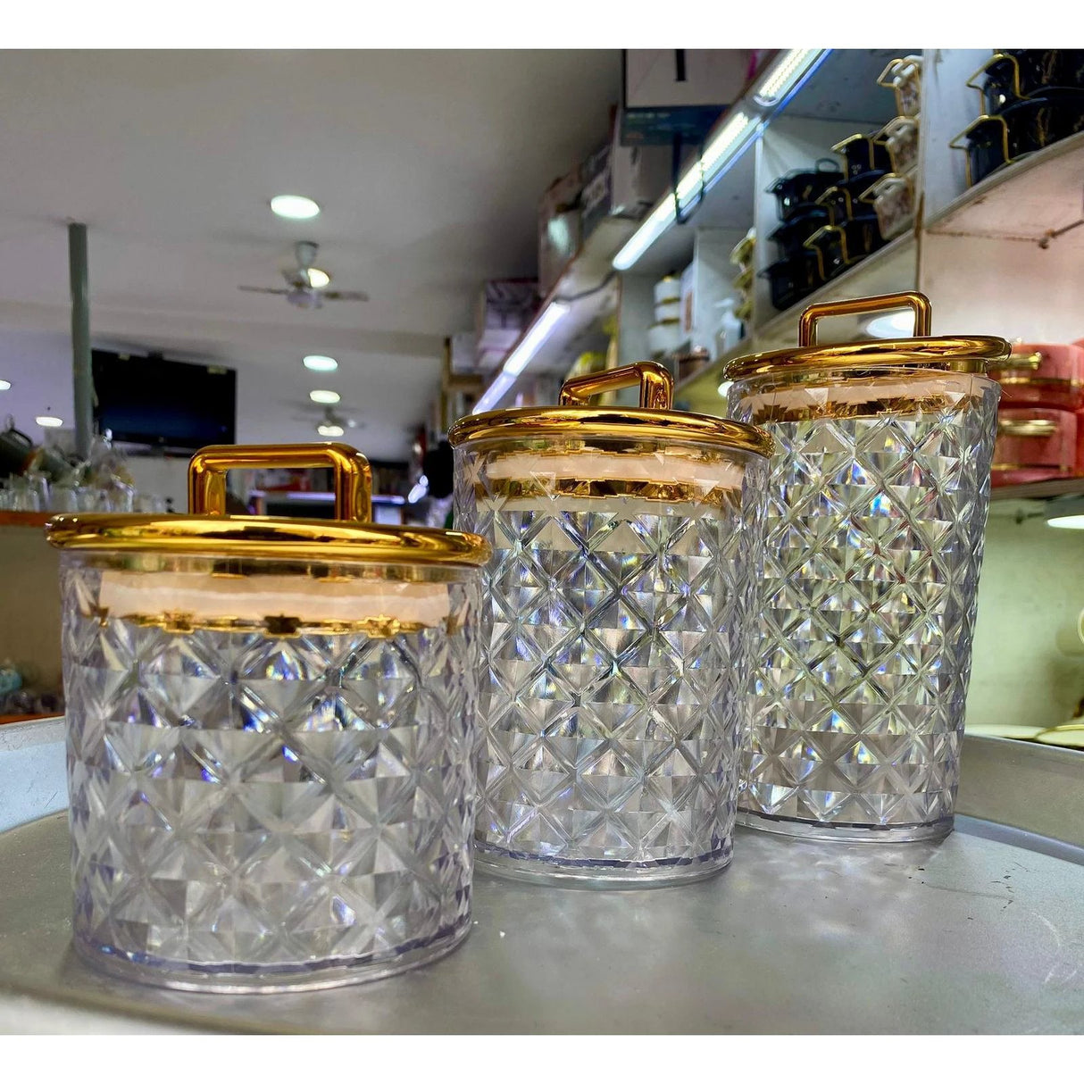 3-Piece Acrylic Storage Tins Food Storage Containers