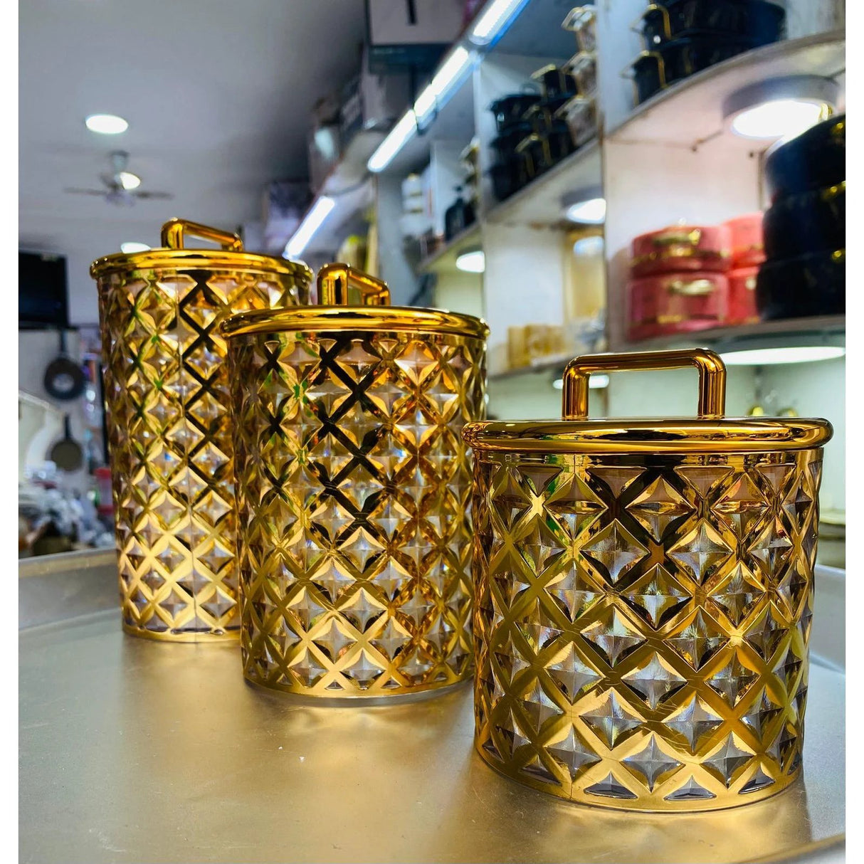 3-Piece Acrylic Storage Tins Food Storage Containers