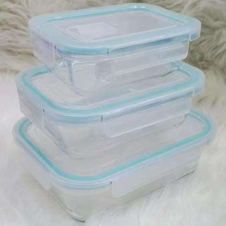 3-Piece High Borosilicate Glass Food Container Set with Insulated Lunch Bag