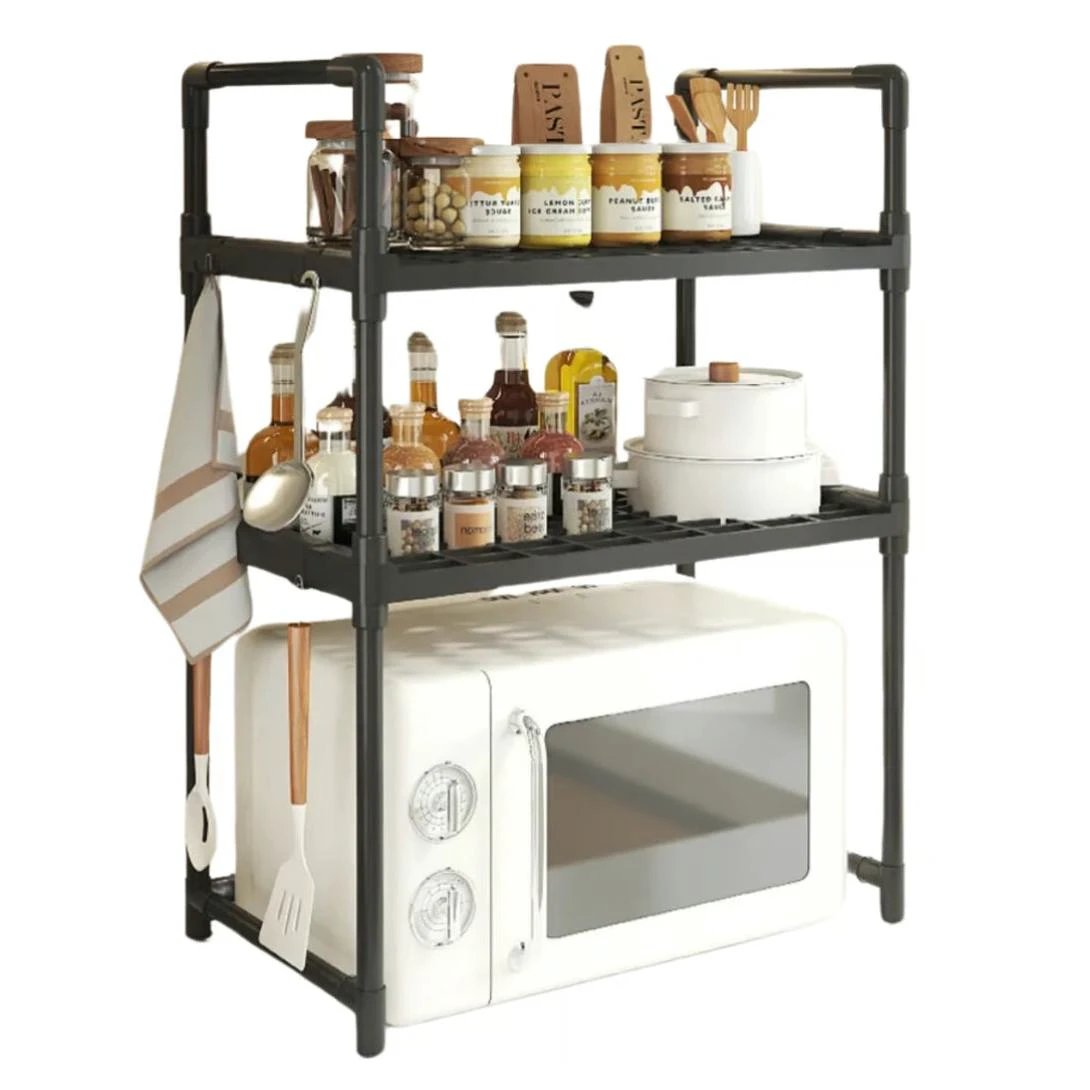 3 Tier Microwave Stand & Multipurpose Carbon Steel Storage Rack Kitchen Storage Racks Household Storage Caddies