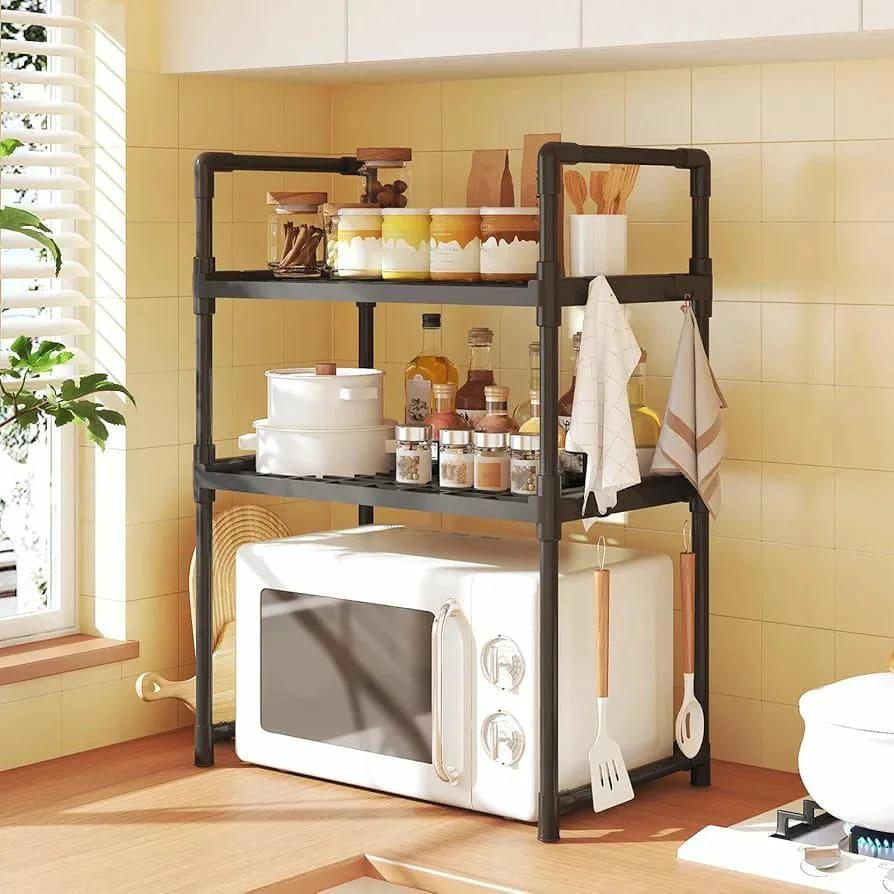 3 Tier Microwave Stand & Multipurpose Carbon Steel Storage Rack Kitchen Storage Racks Household Storage Caddies