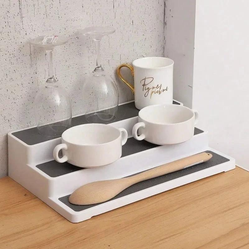 3 Tier Spice Rack Nonslip Storage Organizer with Stepped Design Kitchen Spice Organizers